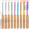 Bamboo Crochet Hooks Comfort Grip, 6.7" Crochet Kit Longer Aluminum Shaft Crochet Needles for Crocheting, Ergonomic Knitting Hooks Set for Crochet Yarn Craft, Premium Knitting Crochet Supplies